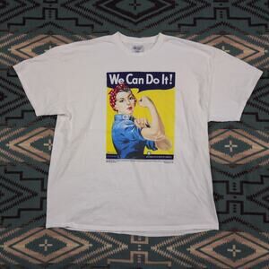 Vintage We Can Do It Rosie The Riveter War Poster Shirt Men's 2XL222